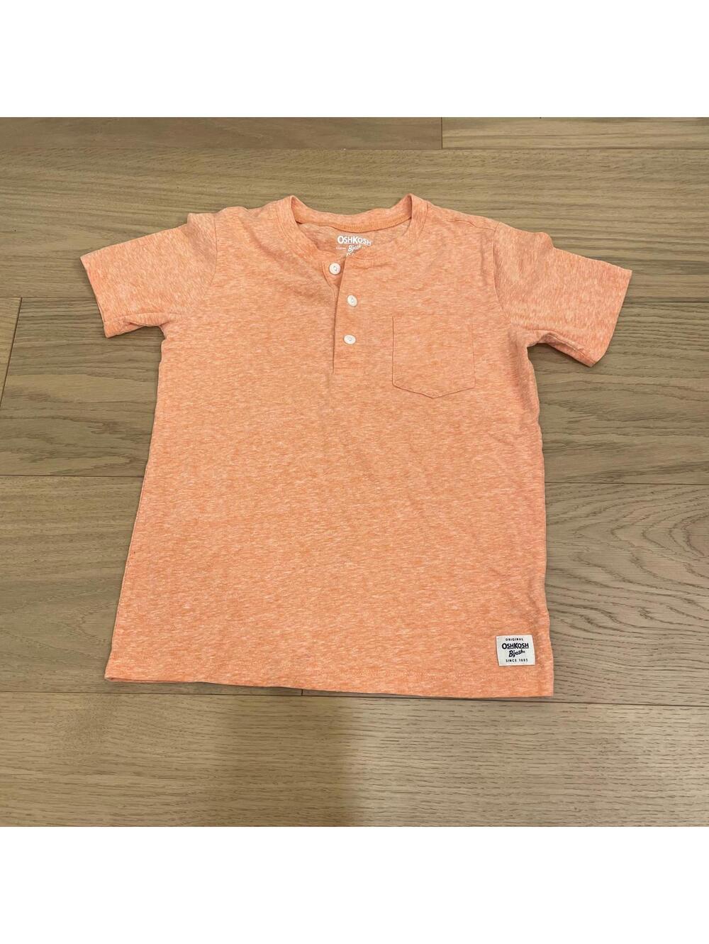 OshKosh B’Gosh Boys Orange Henley Pocket T-Shirt Size 8